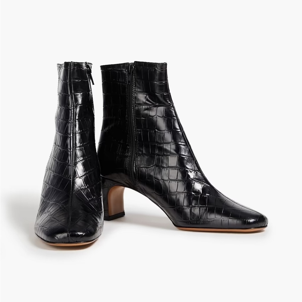 Black leather Maje boots crocodile FR39 - US 8-8.5
